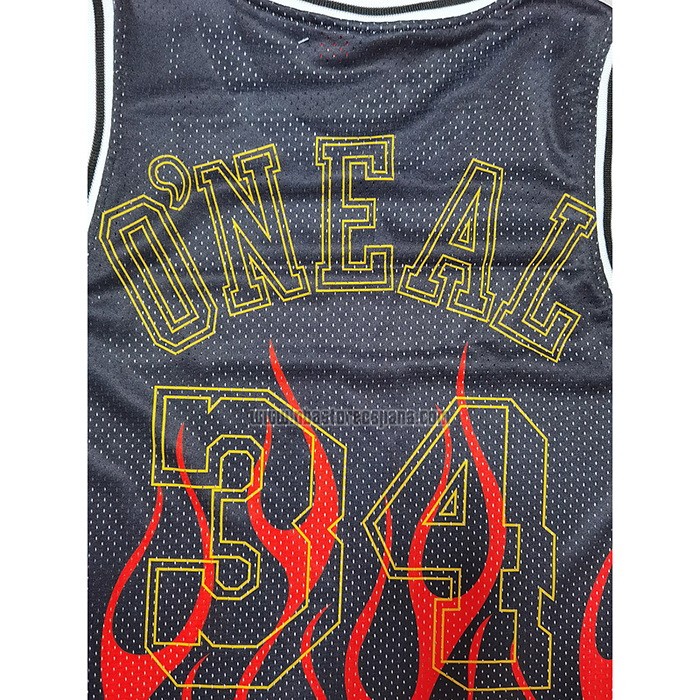 Camiseta Los Angeles Lakers Shaquille O'neal Flames Negro
